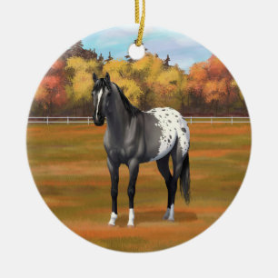 Graue Grulla Appaloosa Vierter Stallion Keramik Ornament