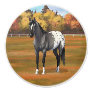 Graue Grulla Appaloosa Vierter Stallion Keramikknauf