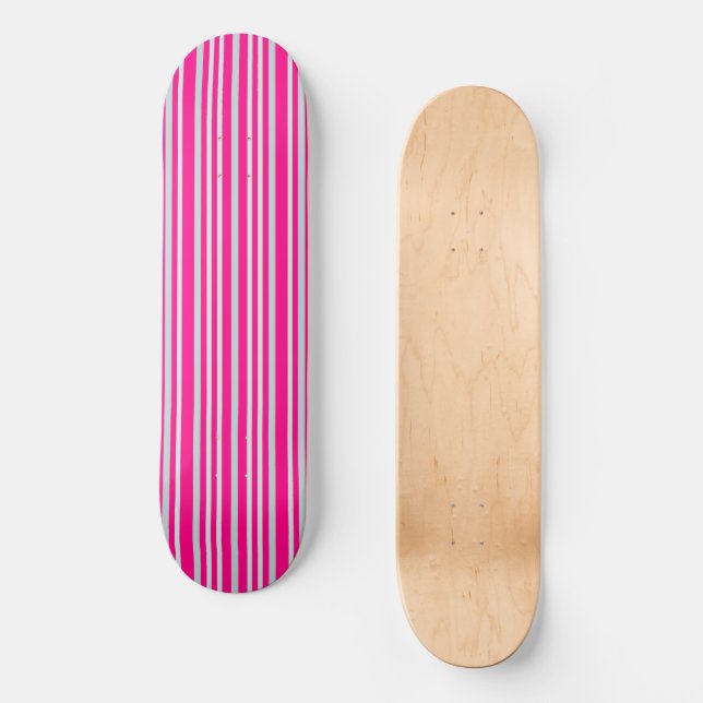 Graue, grüne Streifen auf Hübsch rosa Skateboard (Vorderseite)