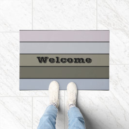 Graue Grüntöne und schwarze Streifen auf Aquarellp Fußmatte