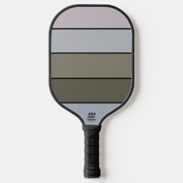 Graue Grüntöne und schwarze Streifen auf Aquarellp Pickleball Schläger