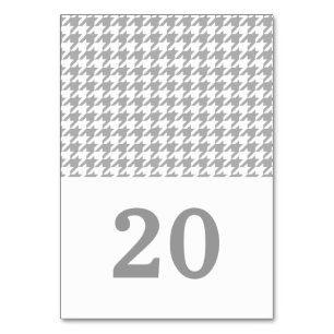 Graue Hahnentrittmuster-Hochzeitskarte Tischnummer