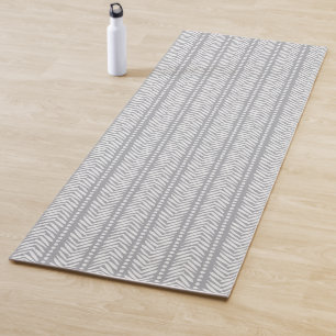 Graue Hand gezeichnetes Zickzack Muster Yogamatte