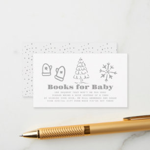 Graue handgezeichnete Winter-Baby-Party-Buch-Anfra Begleitkarte
