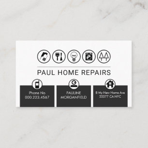Graue Handwerker Tabs Home-Reparatur Visitenkarte