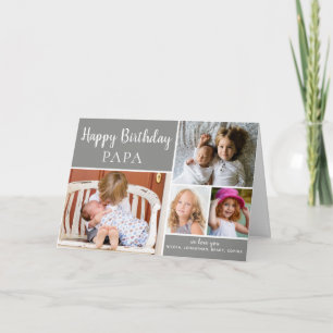 Graue Happy Birthday PAPA Foto Collage Card Karte