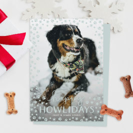 Graue Happy Howlidays Pet Lover Holiday Fotokarte Feiertagskarte