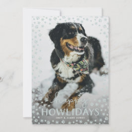 Graue Happy Howlidays Pet Lover Holiday Fotokarte Feiertagskarte