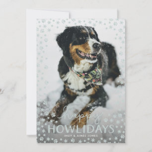 Graue Happy Howlidays Pet Lover Holiday Fotokarte Feiertagskarte
