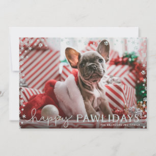 Graue Happy Pawlidays Pet Lover Holiday Fotokarte Feiertagskarte