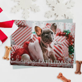 Graue Happy Pawlidays Pet Lover Holiday Fotokarte Feiertagskarte