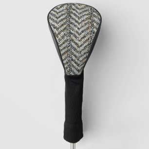 Graue Herringbone-Tweed-Muster Golf Headcover