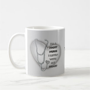 Graue Herz Nachtkrankenschwester Tasse