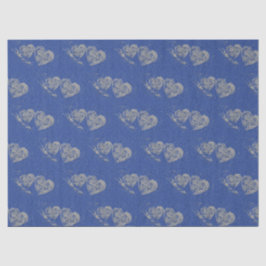 Graue Herzen, Blue-Jean-Hintergrund, Gewebepapier Seidenpapier