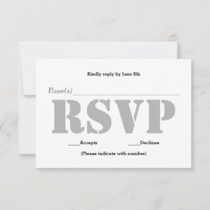 Graue Hintergrund-Schablone - RSVP-Antwortkarte RSVP Karte