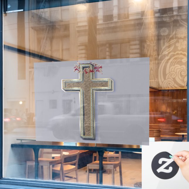 Graue Hintergrundfarbe Fensteraufkleber (Café-Fenster)