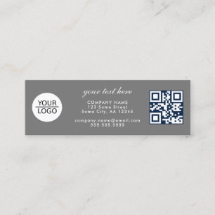 Graue Hinzufügen Ihres QR-Logos, benutzerdefiniert Mini Visitenkarte