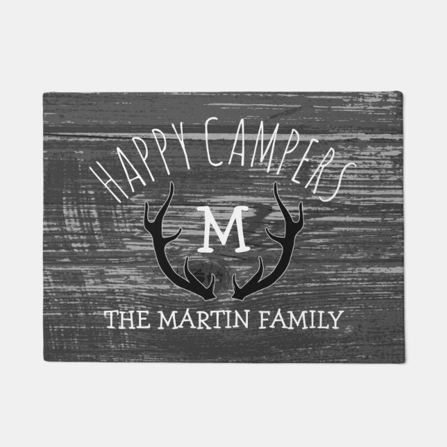 Graue hölzerne fußmatte (Vorderseite)