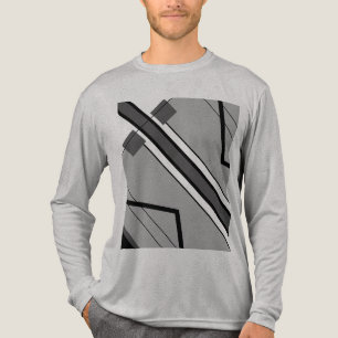 Graue Holzkohle-Schwarz-Fette-Streifen MCM-Optik A Tri-Blend Shirt