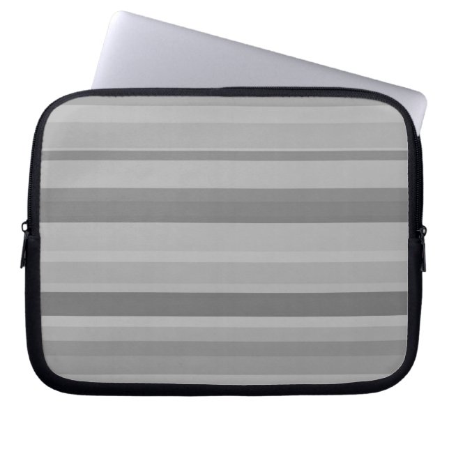 Graue horizontale Streifen Laptopschutzhülle (Vorderseite)