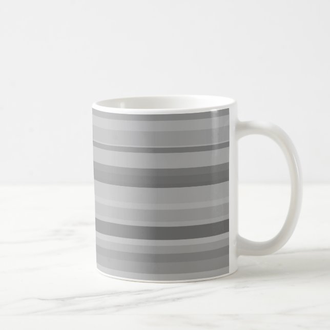 Graue horizontale Streifen Tasse (Rechts)