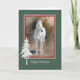 Graue Horse Holiday Card OTTB Feiertagskarte