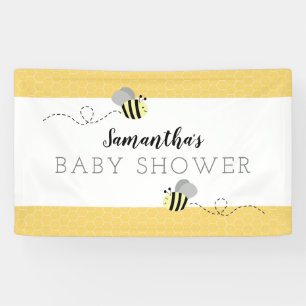 Graue Hummel-Bienen-Baby-Dusche Banner