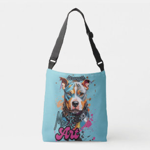 Graue Hunde Kunst mit hellen Splashes Tragetaschen Mit Langen Trägern