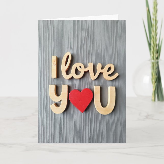 Graue Ich liebe Dich Karte (Vorderseite)
