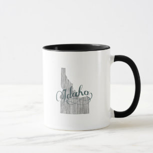 Graue Idaho-Form Antique Graue Typografie Tasse