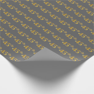 Graue, Imitate Gold 45. (fünfundvierzigste) Verans Geschenkpapier