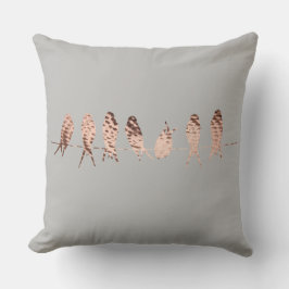 Graue Imitate Kupferdesign mit Vögeln auf Draht Kissen