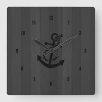Graue Imitate Wood Planks Black Anchor