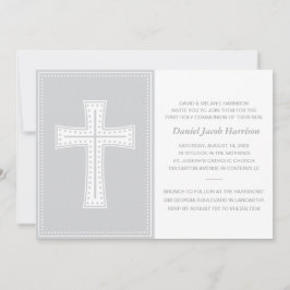 Graue Jungen Erste Kommune Einladung