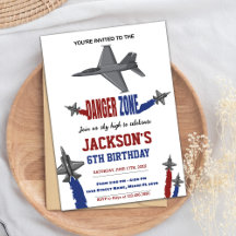 Graue Kampfjet Geburtstagseinladungen