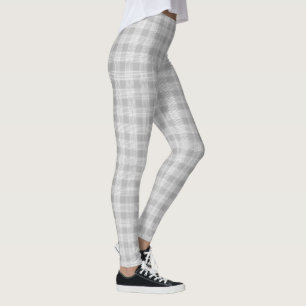 Graue Karierte Leggings