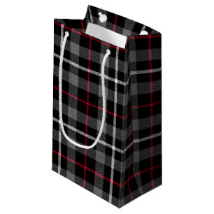 Graue Karierte Weihnachtsgeschenktasche Kleine Geschenktüte