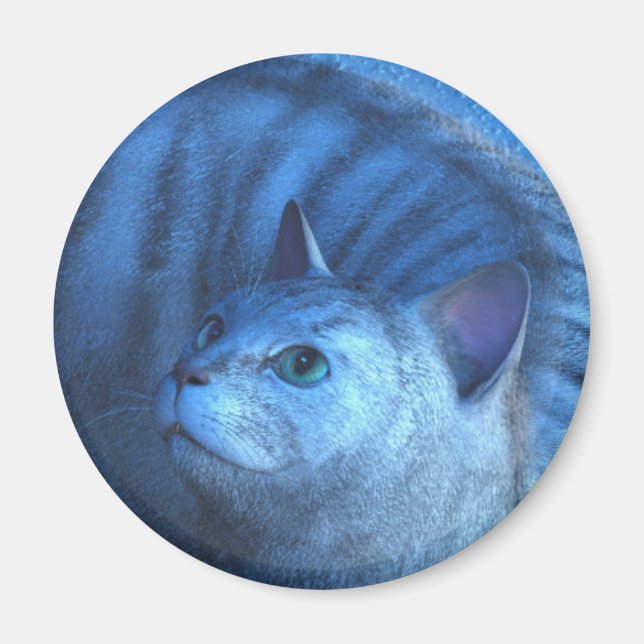 Graue Katze 4 Magnet (Vorne)