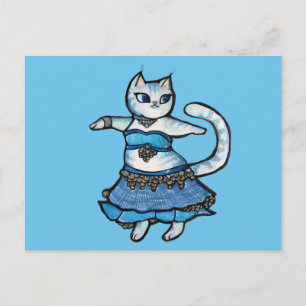 Graue Katze Bauchtänzerin Postkarte