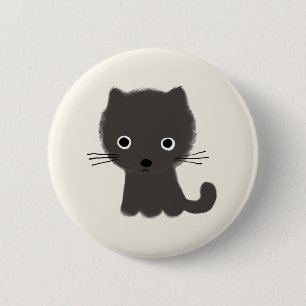 Graue Katze Button
