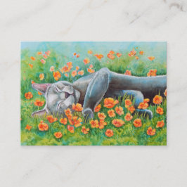 Graue Katze Doppelseitiges ACEO Visitenkarte