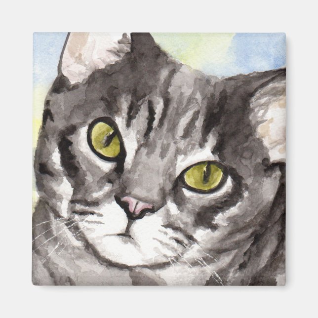 Graue Katze Magnet (Vorne)