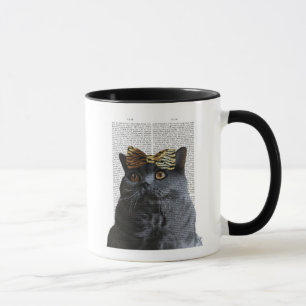 Graue Katze mit Leopard-Bogen Tasse