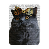 Graue Katze mit Leopard Bow