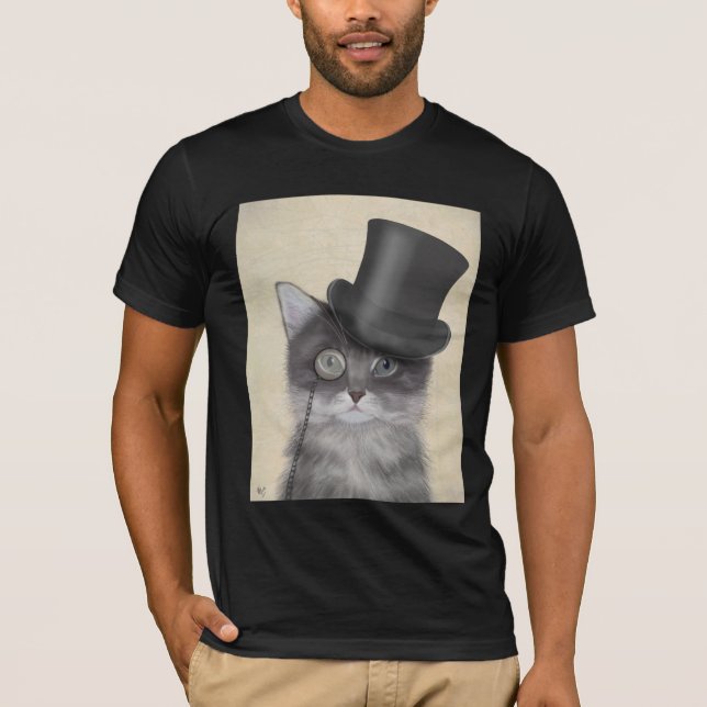 Graue Katze mit Top Hat (Vorderseite)