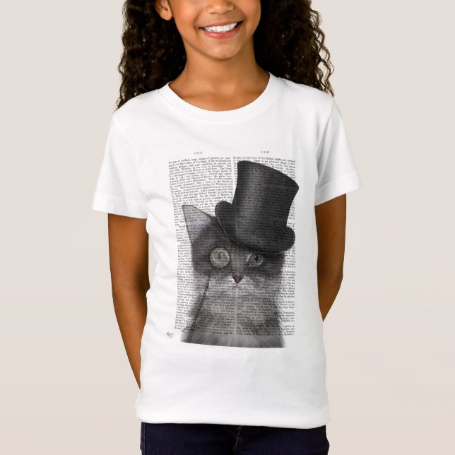 Graue Katze mit Top Hat (Vorderseite)