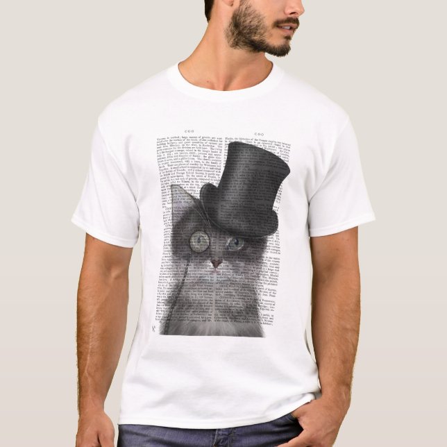 Graue Katze mit Top Hat (Vorderseite)