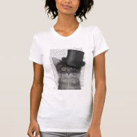 Graue Katze mit Top Hat