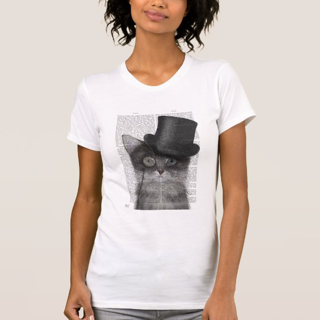 Graue Katze mit Top Hat (Vorderseite)
