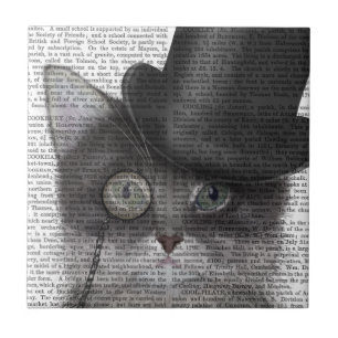 Graue Katze mit Top Hat Fliese